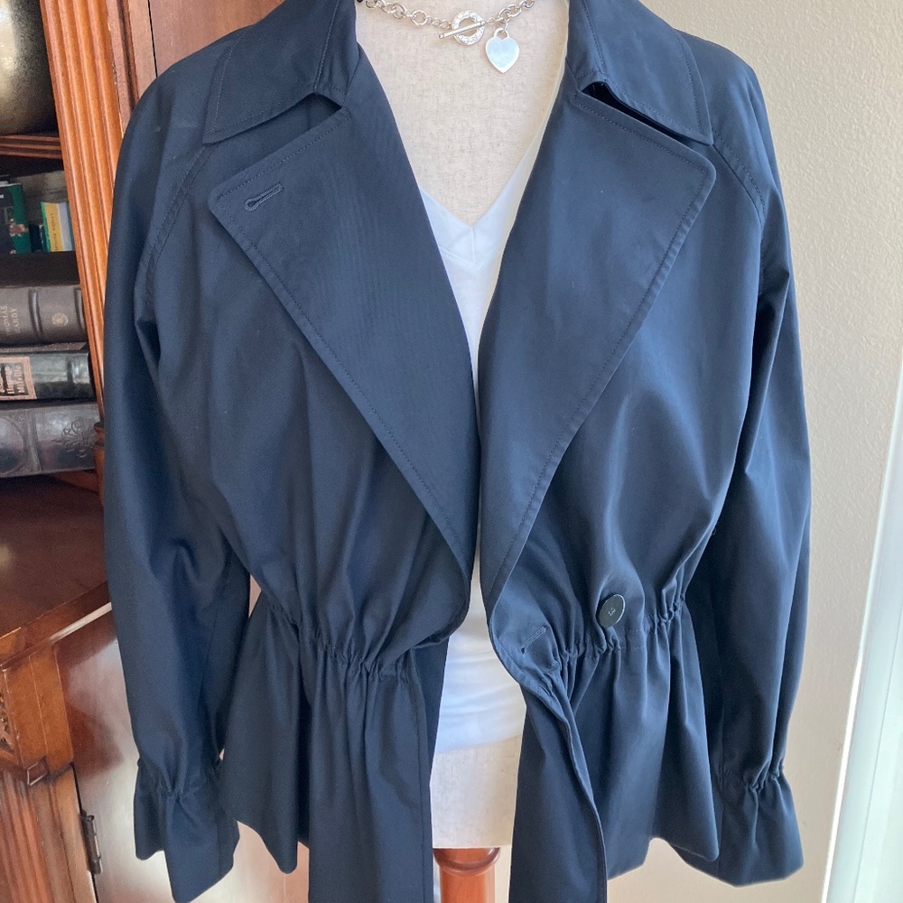 Theory Trench Jacket - Navy Blue - Size Large